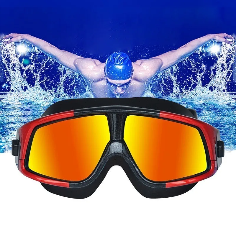 HD водонепроницаемые противотуманные очки для плавания с большой оправой морской