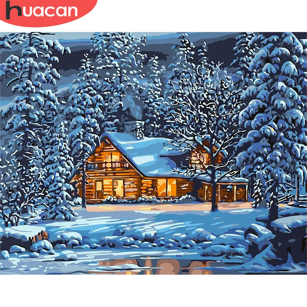 HUACAN Painting By Numbers Snow House Scenery HandPainted Kits Drawing Canvas DIY Oil Pictures By Numbers Winter Home Decor Gift
HUACAN Painting By Numbers Snow House Scenery HandPainted Kits Drawing Canvas DIY Oil Pictures By Numbers Winter Home Decor Gift