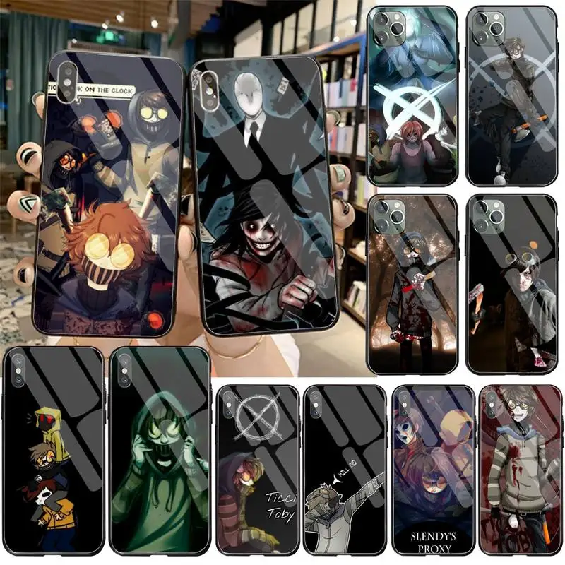 Creepypasta Ticci Toby x reader Luxury Unique Phone Cover Tempered Glass For iPhone 11 Pro XR XS MAX 8 X 7 6S 6 Plus SE 2020case | Мобильные