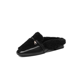 Women's Slippers Genuine Cow Leather Fabric Warmth Real Wool Inner Autumn Winter Fashion Lazy Muller Shoes Women Slippers
Women's Slippers Genuine Cow Leather Fabric Warmth Real Wool Inner Autumn Winter Fashion Lazy Muller Shoes Women Slippers