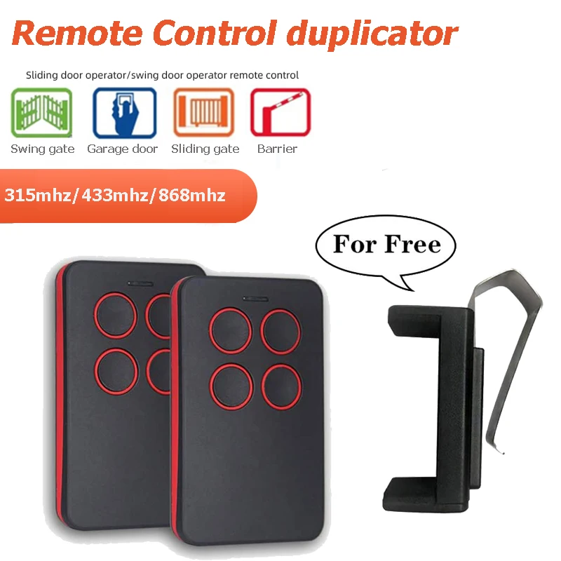 2PCS Multi frequency 315/390/433MHz/868MHz remote control Garage door opener Rolling Code clone for Gate control command
2PCS Multi frequency 315/390/433MHz/868MHz remote control Garage door opener Rolling Code clone for Gate control command