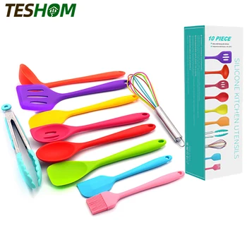 10Pcs Colorful Kitchenware Silicone Heat Resistant Kitchen Cooking Utensils Non-Stick Baking Tool Cooking Tool Sets with Box
10Pcs Colorful Kitchenware Silicone Heat Resistant Kitchen Cooking Utensils Non-Stick Baking Tool Cooking Tool Sets with Box