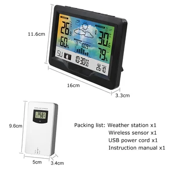 Color screen wireless weather forecast clock temperature and humidity meter moon phase perpetual calendar electronic clock
Color screen wireless weather forecast clock temperature and humidity meter moon phase perpetual calendar electronic clock