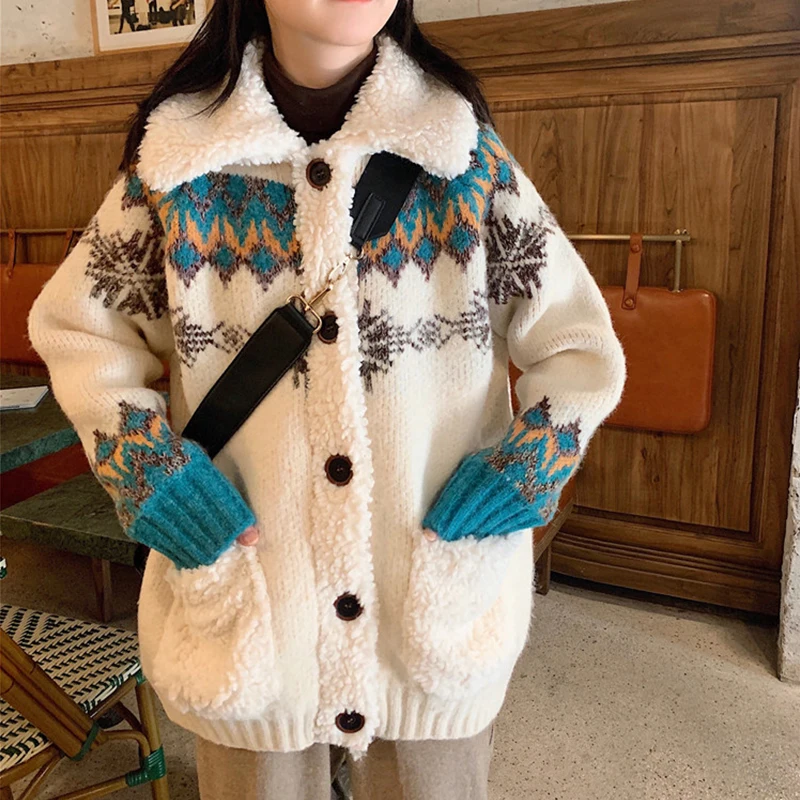 Vintage Cardigans Loose Winter Women Coat Sweet Cute Casual Plush Loose Jacket 2020 New Knitted Plus Size Women Knit Button
Vintage Cardigans Loose Winter Women Coat Sweet Cute Casual Plush Loose Jacket 2020 New Knitted Plus Size Women Knit Button