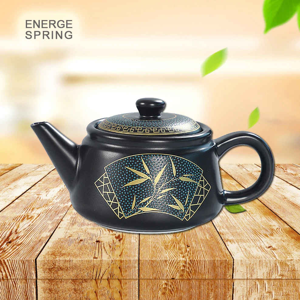 250ML Classical Ceramics Small Teapot Chinese Style Matte Black Depicting Gold Make Tea Pot Home Tea Set
250ML Classical Ceramics Small Teapot Chinese Style Matte Black Depicting Gold Make Tea Pot Home Tea Set