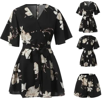 2020 New Summer Two Pieces Outfits floral Print Casual Women's Set Tracksuit Flower Print Dress+Short Pants Sashes 2 pieces#5
2020 New Summer Two Pieces Outfits floral Print Casual Women's Set Tracksuit Flower Print Dress+Short Pants Sashes 2 pieces#5