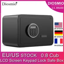 

DIOSMIO LCD Screen Security Safe Box 0.8Cub Double Password Keypad Lock Box Digital Cabinet Safes Box for Money Pistol Jewelry
