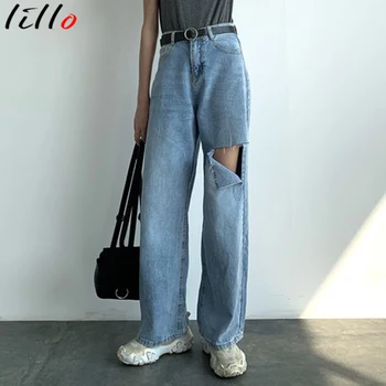 High Waist Hole Loose Jeans Woman Casual Jeans Summer Drop Straight Straight Wide Leg Pants Trousers Thin Section
High Waist Hole Loose Jeans Woman Casual Jeans Summer Drop Straight Straight Wide Leg Pants Trousers Thin Section