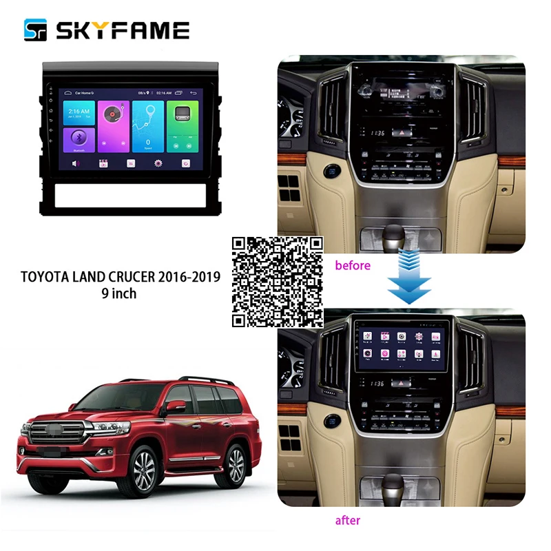 SKYFAME 4G + 64G Авто Радио стерео для Toyota Land Cruiser 2016-2019 Android мультимедиа Системы