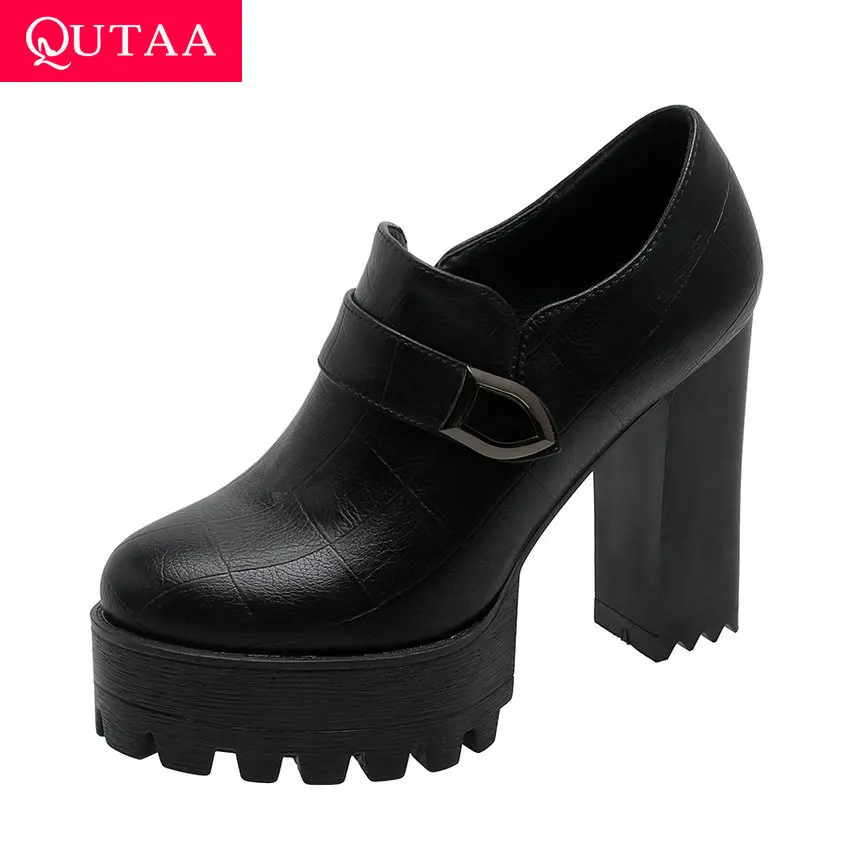 QUTAA 2020 PU Leather Round Toe Platform Casual Women Pumps Buckle Zipper Square High Heel Antiskid Women Single Shoes Size34-42 
QUTAA 2020 PU Leather Round Toe Platform Casual Women Pumps Buckle Zipper Square High Heel Antiskid Women Single Shoes Size34-42