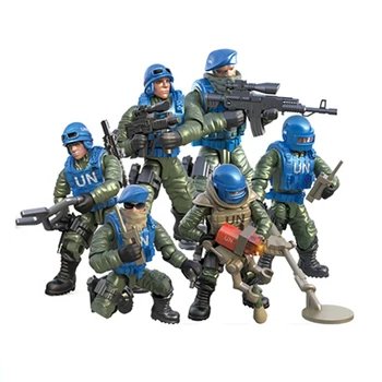 

1:36 scale Modern military action figures United Nations Peacekeeping mega building block weapon bricks toys for boys gifts