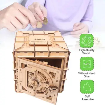 Mechanically driven DIY wood creative Pandora password box piggy bank 3D Wooden Puzzle Toy Model For Childen Adult Gift
Mechanically driven DIY wood creative Pandora password box piggy bank 3D Wooden Puzzle Toy Model For Childen Adult Gift