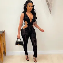 Plus Size Black Jumpsuit Women Fall Clothes V-neck Mesh Print Sexy Bodysuit One Piece Club Outfits Streetwear Wholesale Items
Plus Size Black Jumpsuit Women Fall Clothes V-neck Mesh Print Sexy Bodysuit One Piece Club Outfits Streetwear Wholesale Items