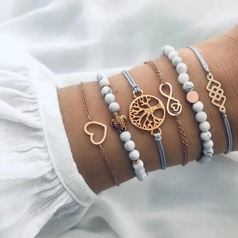 VAGZEB Gold Color Vintage Turtle Heart Charm Bracelets Set For Women Stone Beads Infinite Bracelets & Bangles Fashion Jewelry
VAGZEB Gold Color Vintage Turtle Heart Charm Bracelets Set For Women Stone Beads Infinite Bracelets & Bangles Fashion Jewelry