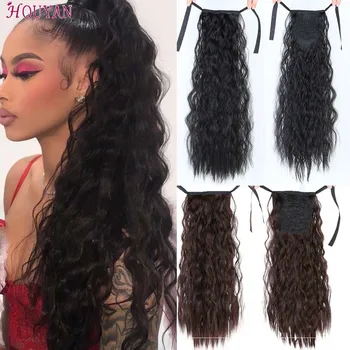 HOUYAN Long Wavy Kinky Curly Blonde Black Clip In Tail False Hair Ponytail Hairpiece With Hairpins 9 Colors 
HOUYAN Long Wavy Kinky Curly Blonde Black Clip In Tail False Hair Ponytail Hairpiece With Hairpins 9 Colors