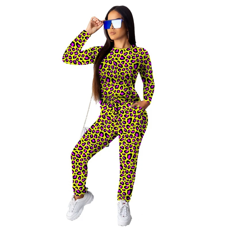 Autumn Winter 2 Piece Set Women Tracksuit Leopard Print Crop Top and Pants Sport Suit Set Female Two Piece Casual Matching Sets
Autumn Winter 2 Piece Set Women Tracksuit Leopard Print Crop Top and Pants Sport Suit Set Female Two Piece Casual Matching Sets