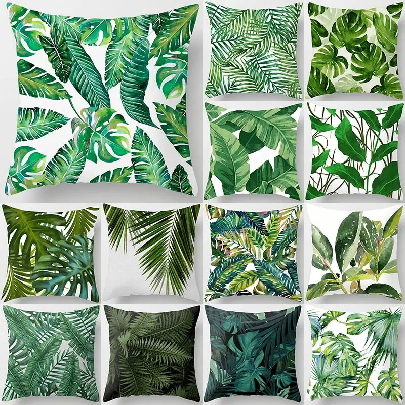 

Tropical Plants Pattern Decorative Cushions Pillowcase Polyester Cushion Cover Throw Pillow Sofa Decoration Pillowcover 40506