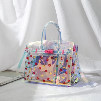 Fashion Women's Bag Summer Wild One-shoulder Korean Portable Printing Transparent Bag Laser Jelly Handbag Send gifts
Fashion Women's Bag Summer Wild One-shoulder Korean Portable Printing Transparent Bag Laser Jelly Handbag Send gifts