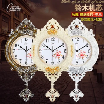 European Pendulum Clocks Wall Home Decor Retro Silent Living Room Relogio De Parede Gift FZ667 Shabby Chic Creative Quartz Glass
European Pendulum Clocks Wall Home Decor Retro Silent Living Room Relogio De Parede Gift FZ667 Shabby Chic Creative Quartz Glass