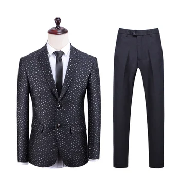Mens Shiny Gold Dots Black Suit Jacket Luxury Lapel Tuxedo Blazer Male Wedding Party Dinner Blazer 2 pieces set(Jacket+Pants)
Mens Shiny Gold Dots Black Suit Jacket Luxury Lapel Tuxedo Blazer Male Wedding Party Dinner Blazer 2 pieces set(Jacket+Pants)