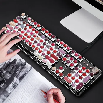 K520 USB Computer Accessory Wired Desktop 104 Keys Mechanical Ergonomics Metal Replacement Lipstick Color Fashion Keyboard
K520 USB Computer Accessory Wired Desktop 104 Keys Mechanical Ergonomics Metal Replacement Lipstick Color Fashion Keyboard