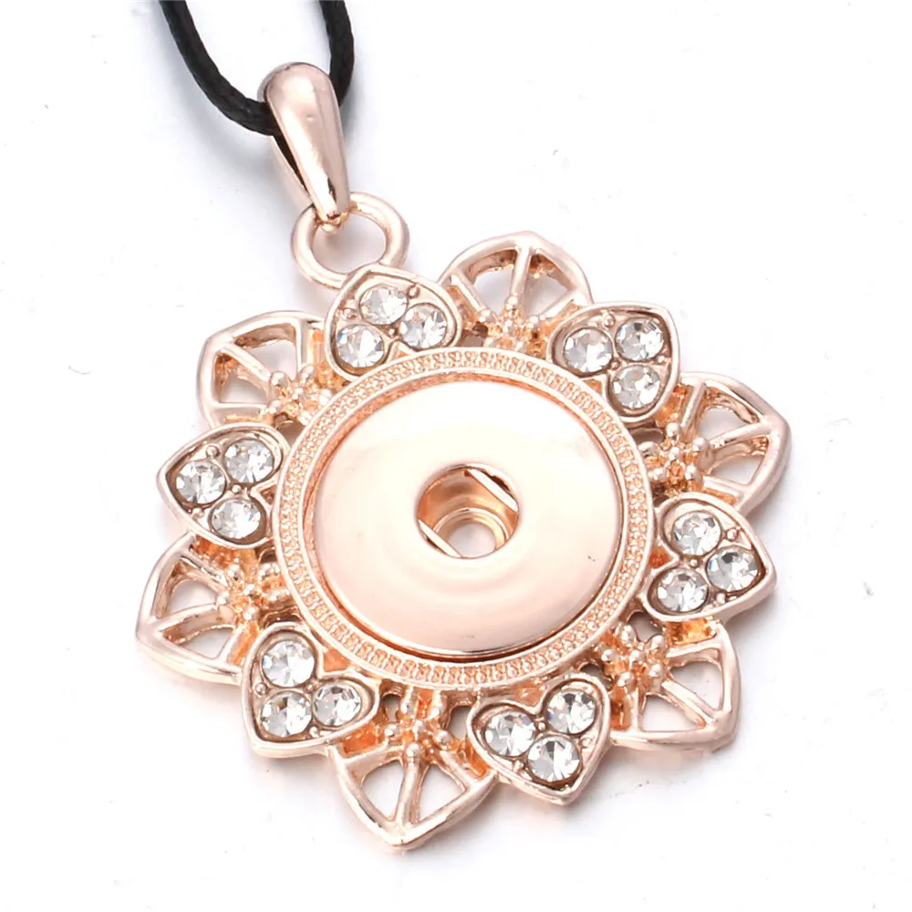 Ювелирные изделия серебряный цвет/розовое золото цветок кулон ожерелье 18 мм