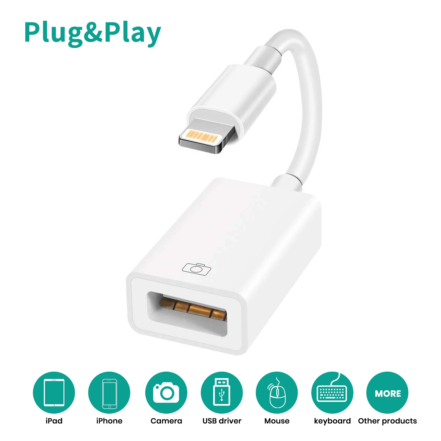 Обновленный аудио кабель-адаптер MeloAudio для Lightning OTG Переходник USB штырь-гнездо