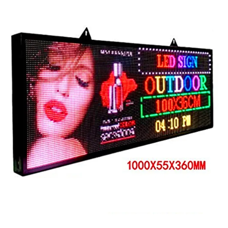 Ultra Bright 5500Nits Outdoor LED USB RGB Color 39”x14” P5 For Store Display Scrolling Messages Electronic Sign Free Design Ads |