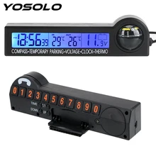YOSOLO Multifunction 5 in 1 LCD Display Screen Clock Calendar Voltage Tester Compass Thermometer Car Temporary Parking Card
YOSOLO Multifunction 5 in 1 LCD Display Screen Clock Calendar Voltage Tester Compass Thermometer Car Temporary Parking Card