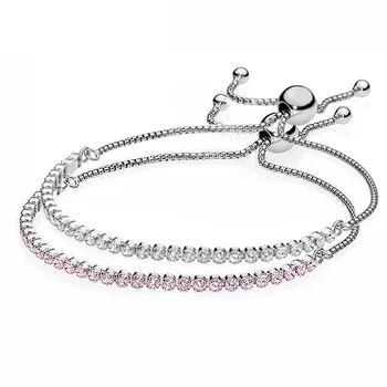 Pink & Clear Sparkling Strand sliding Clasp Bracelet Fit Pandora Snake Chain Bracelet Bangle 925 Sterling Silver Bead Charms
Pink & Clear Sparkling Strand sliding Clasp Bracelet Fit Pandora Snake Chain Bracelet Bangle 925 Sterling Silver Bead Charms