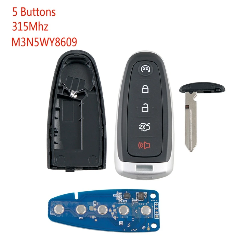 Car Smart Remote Key 5 Buttons Fit For 2011-14 Ford Edge Focus Escape M3N5Wy8609 315Mhz
Car Smart Remote Key 5 Buttons Fit For 2011-14 Ford Edge Focus Escape M3N5Wy8609 315Mhz
