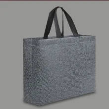 Femmes pliable sac à provisions réutilisable Eco sac fourre-tout grande capacité tissu imperméable Non-tissé sac Durable gris femmes sac à main S-L(China)