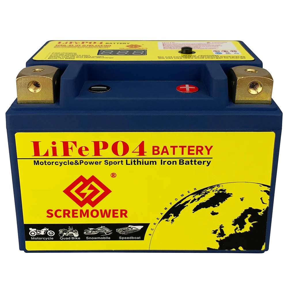 SCREMOWER LiFePO4 Motorcycle Battery 12V CCA620A Bulit-in BMS Board Lithium Phosphate ion Deep Cycle for Harley for Road King
SCREMOWER LiFePO4 Motorcycle Battery 12V CCA620A Bulit-in BMS Board Lithium Phosphate ion Deep Cycle for Harley for Road King