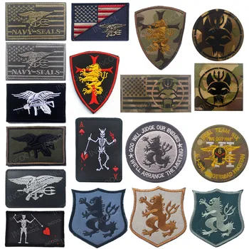 American US Flag Navy Seal Embroidered Patches IR Infrared Reflective Patch Tactical Military Armband Embroidery Badges
American US Flag Navy Seal Embroidered Patches IR Infrared Reflective Patch Tactical Military Armband Embroidery Badges