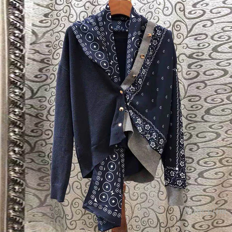 Sweater Coat Women's Cardigan Loose Harajuku Style Print Panel Asymmetry Knitted Cardigans Spring and Autumn Outer Clothes
Sweater Coat Women's Cardigan Loose Harajuku Style Print Panel Asymmetry Knitted Cardigans Spring and Autumn Outer Clothes