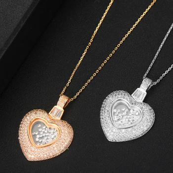 missvikki New Brand Luxury Chains Shaky Zircon Heart Pendant Necklace Jewelry for Women Girl Bridal Wedding Full Shiny CZ 2020
missvikki New Brand Luxury Chains Shaky Zircon Heart Pendant Necklace Jewelry for Women Girl Bridal Wedding Full Shiny CZ 2020