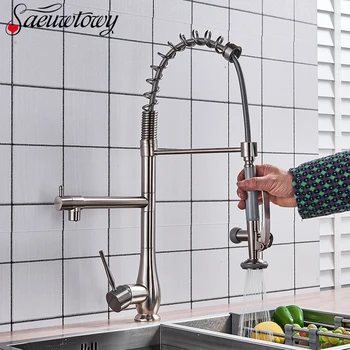 Luxury High Section Pull Down Kitchen Faucet Hands-Free Sprinkler Bathroom Kitchen Faucet With Spring Kitchen Tap Sink Mixer 
Luxury High Section Pull Down Kitchen Faucet Hands-Free Sprinkler Bathroom Kitchen Faucet With Spring Kitchen Tap Sink Mixer