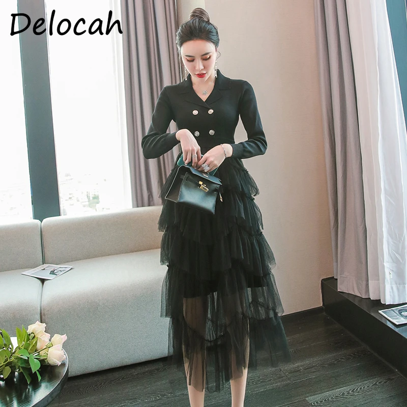 Delocah Women Autumn Fashion Designer Cake Dress Double Breasted Long Sleeve Elegant Bodycon Fit Party A-Line Dresses vestidos
Delocah Women Autumn Fashion Designer Cake Dress Double Breasted Long Sleeve Elegant Bodycon Fit Party A-Line Dresses vestidos