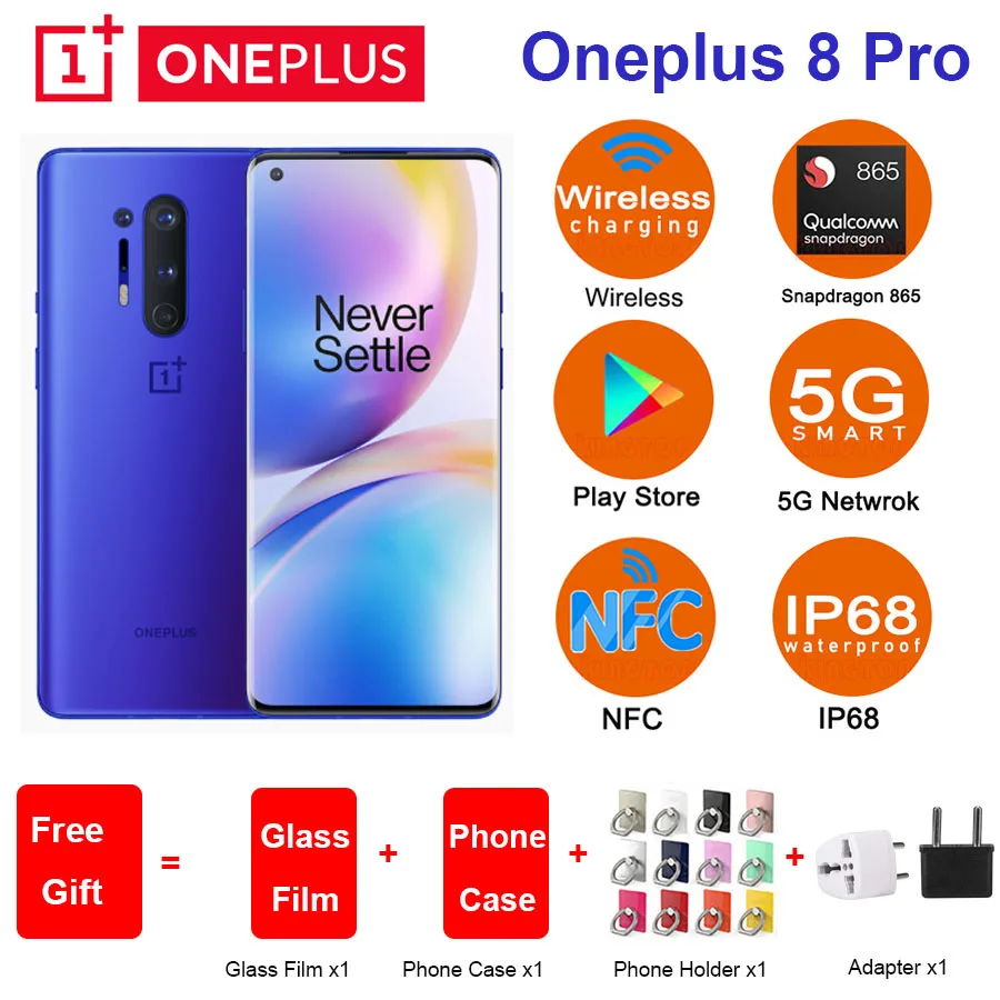 Глобальный Встроенная память Oneplus 8 pro 5G мобильный телефон 6 78 "Snapdragon 865 четыре
