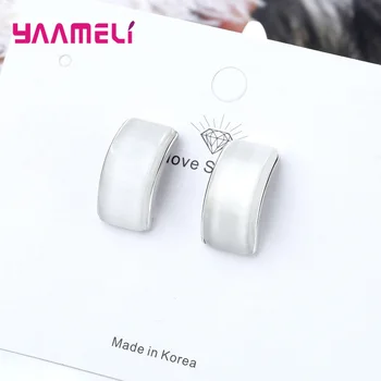Fine Earrings Semicircle Geometric Shape Opal Stone Cat Eye Stud Earring Popular Korean 925 Sterling Silver Pendientes Brincos
Fine Earrings Semicircle Geometric Shape Opal Stone Cat Eye Stud Earring Popular Korean 925 Sterling Silver Pendientes Brincos