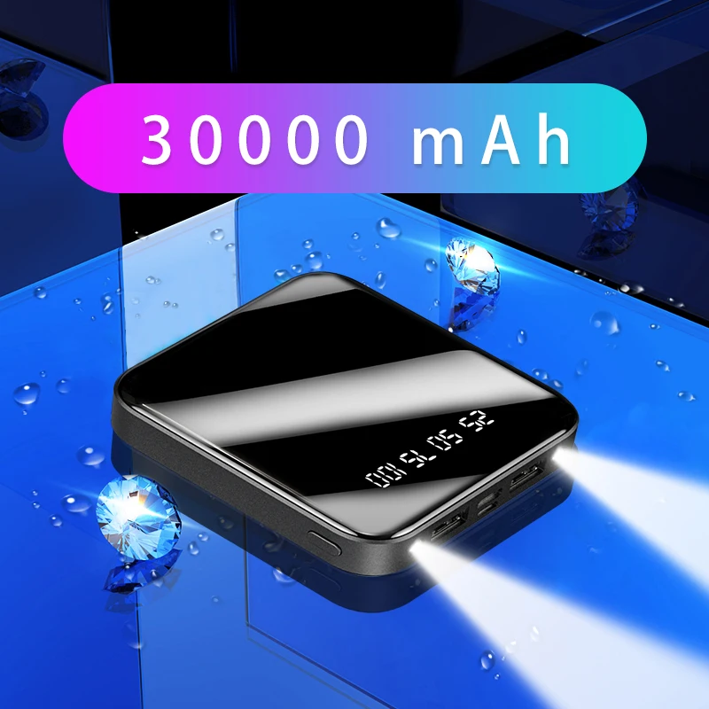 Mini Power Bank 30000mAh Portable Fast Charger Powerbank Full Screen Digital Display Power Bank External Battery Pack Poverbank
Mini Power Bank 30000mAh Portable Fast Charger Powerbank Full Screen Digital Display Power Bank External Battery Pack Poverbank