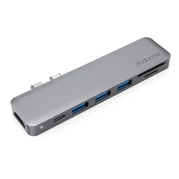 dodocool Type C Hub Alloy 7-in-1 Multiport Hub with Dual USB-C 4K HD Output SD/TF Card Reader USB 3.1 Type-C Port 3 USB 3.0 HUB
dodocool Type C Hub Alloy 7-in-1 Multiport Hub with Dual USB-C 4K HD Output SD/TF Card Reader USB 3.1 Type-C Port 3 USB 3.0 HUB