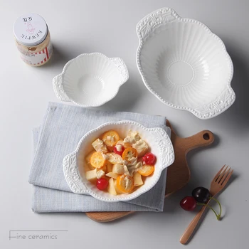 3pcs set, white embossed porcelain mixing salad bowl, ceramic soup bowl with handle, vintage noodle bowl, dinner serving bowl
3pcs set, white embossed porcelain mixing salad bowl, ceramic soup bowl with handle, vintage noodle bowl, dinner serving bowl