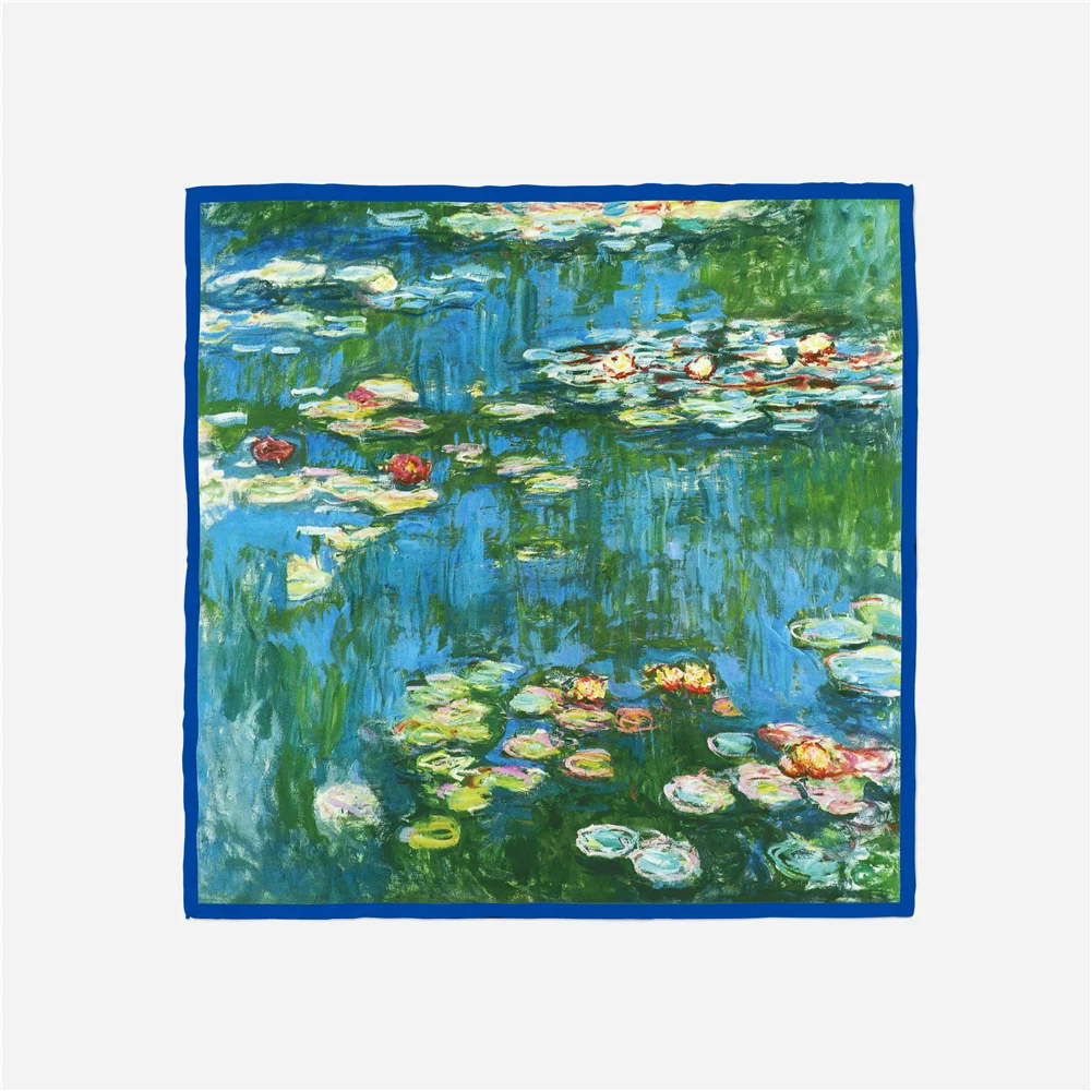 Twill Silk Scarf Woman Nymphaea Painting Square Scarves Wraps Bandana Small Hijab Silk Foulards Tie Headband Neckerchief 53CM
Twill Silk Scarf Woman Nymphaea Painting Square Scarves Wraps Bandana Small Hijab Silk Foulards Tie Headband Neckerchief 53CM