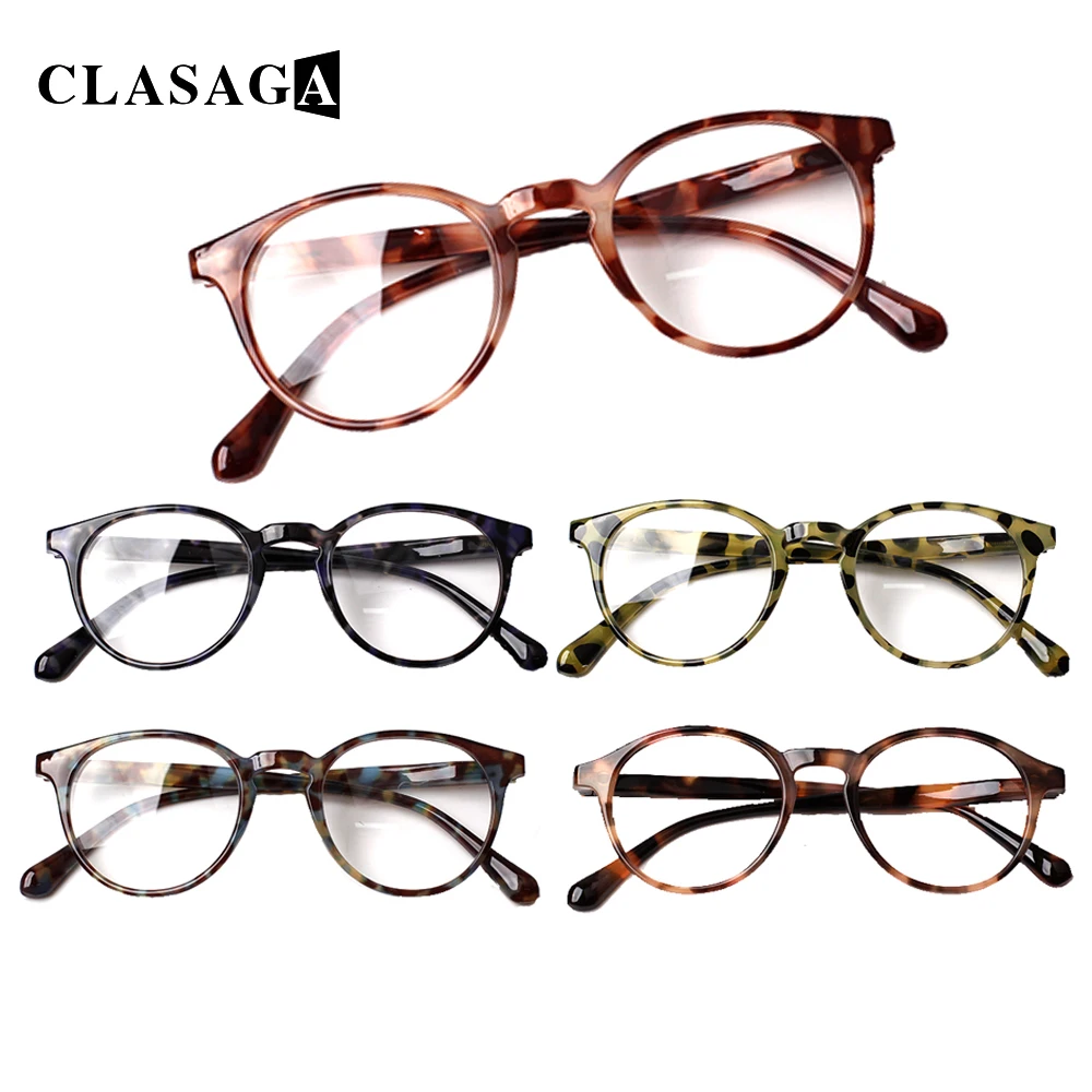 

CLASAGA Comfortable Reading Glasses Men's Women's Spring Hinge Plastic Frame HD Prescription Eyeglasses Diopter 0-600