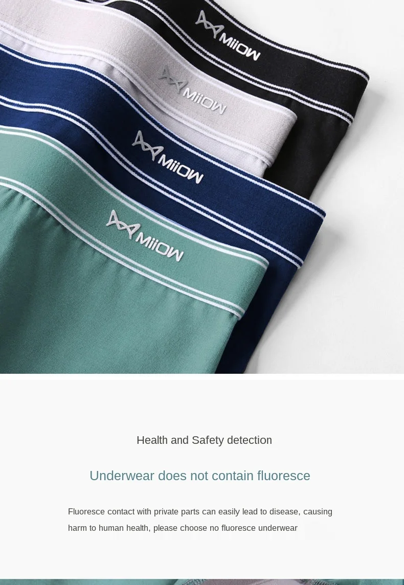 Fashion MIIOW Men's Underwear Pure Cotton Flat Angle Graphene