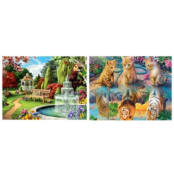 2 set 5D Diy Diamond Painting Home Decor Full Round Diamond Embroidery - Landscape Garden & Cat Tiger Lion Leopard
2 set 5D Diy Diamond Painting Home Decor Full Round Diamond Embroidery - Landscape Garden & Cat Tiger Lion Leopard