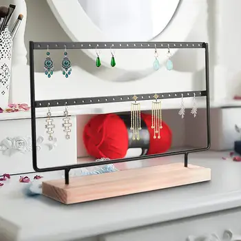 Metal 2-layer Earrings Ear Studs Organizer Jewelry Display Stand Holder Rack with Wooden Base DIY Assembly Jewelry storage rack
Metal 2-layer Earrings Ear Studs Organizer Jewelry Display Stand Holder Rack with Wooden Base DIY Assembly Jewelry storage rack