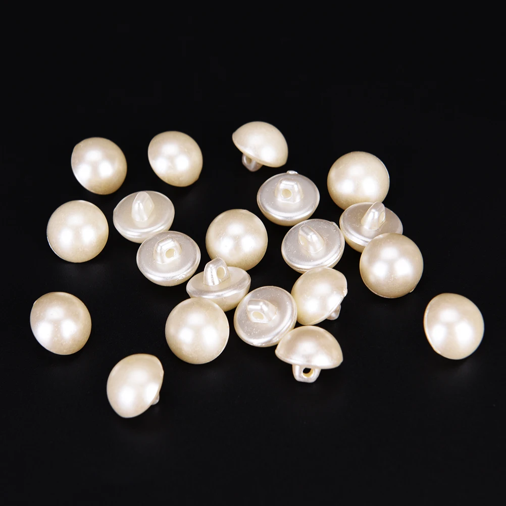 20PCS Pearl White Resin Buttons Coat Boots Sewing Clothes Button Scrapbooking Garment DIY Apparel 9/10/11.5/12.5/15mm | Дом и сад