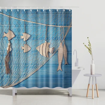 Fishing Net Sea View Shower Curtain For Bathroom Decor Polyester Fabric Bathtub Curtain With Hooks Mildew Resistant Waterproof
Fishing Net Sea View Shower Curtain For Bathroom Decor Polyester Fabric Bathtub Curtain With Hooks Mildew Resistant Waterproof